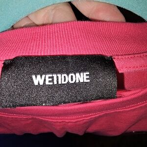 WE11DONE Hot Pink Shirt Sz Small Like New